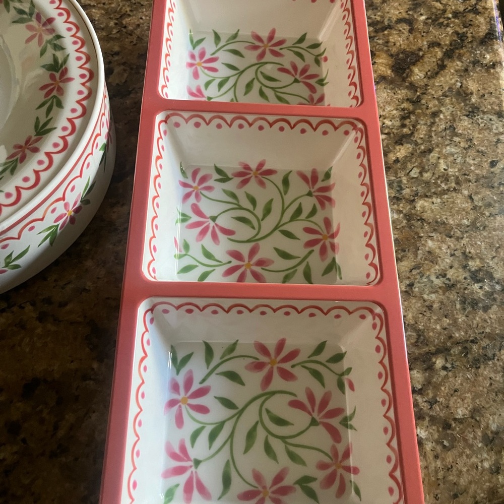 Floral Ceramic Serving Tray